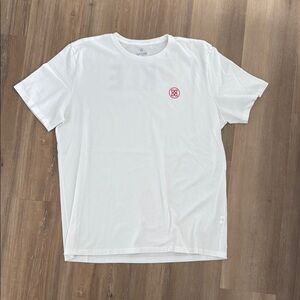 White T-Shirt with Red Logo